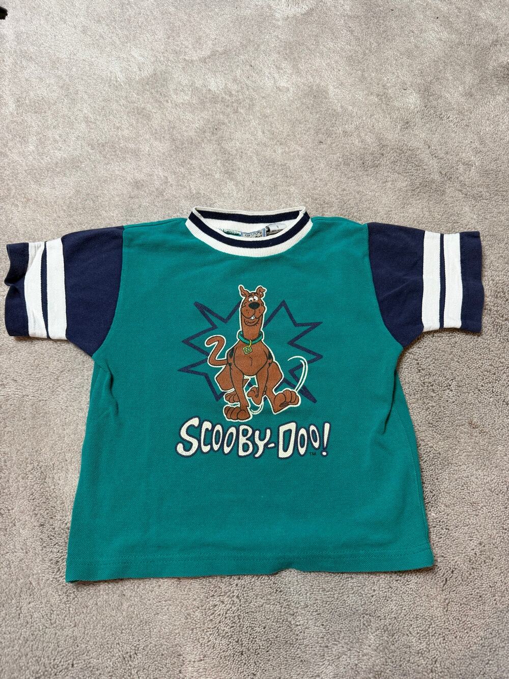 Vintage Y2k Scooby Doo Cartoon Network Teal Blue 5T Shirt Front Back Print